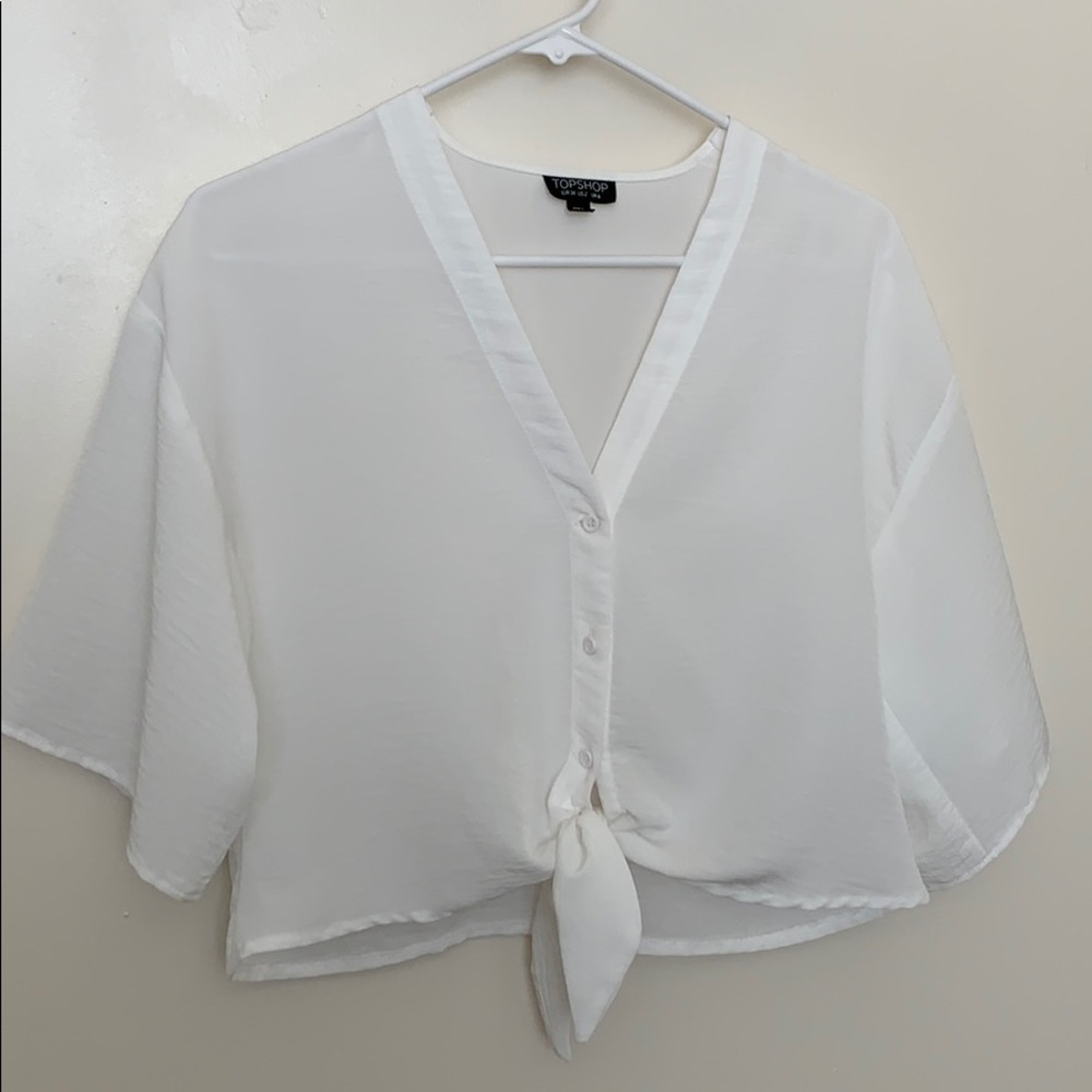 TOP SHOP TIE FROMT BLOUSE